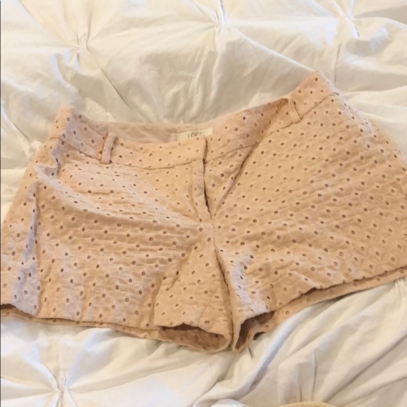 LOFT Pants - Pink eyelet shorts
